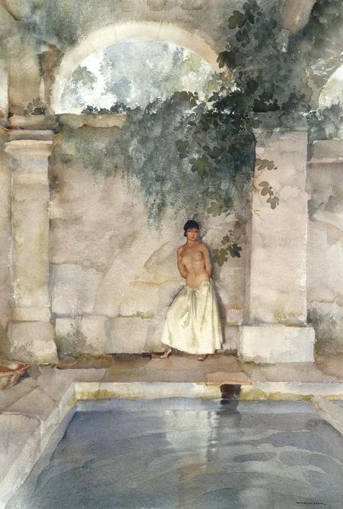 William Russell Flint - Golden Poseuse